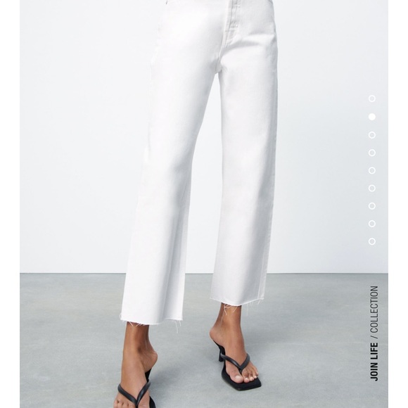 Zara straight leg jeans in white sz 4 - Picture 9 of 13